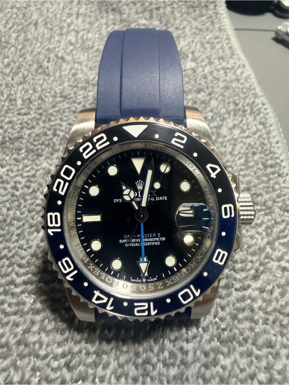 Batman Stainless Steel Men’s GMT Wristwatch - Black & Blue Dial